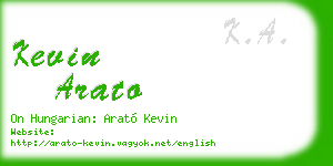 kevin arato business card